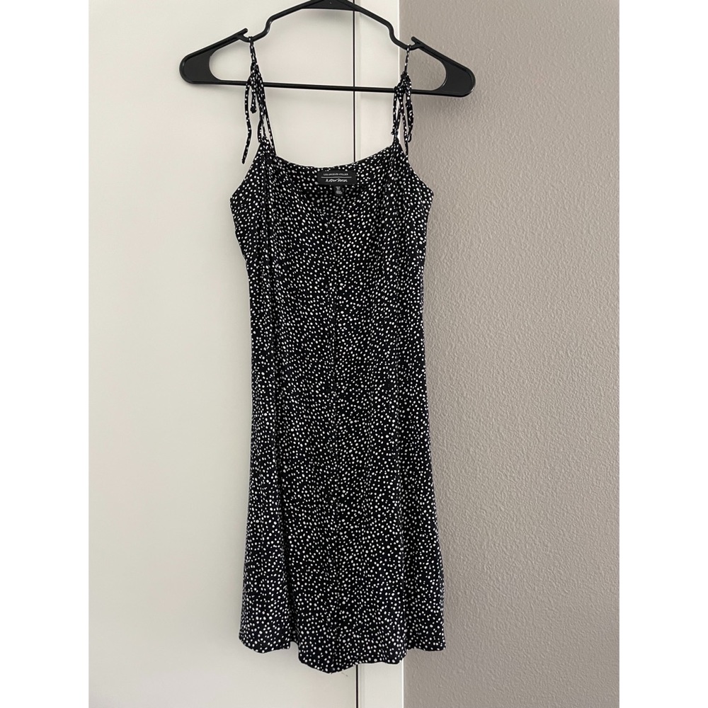 & Other Stories black polka dot tie shoulder mini dress